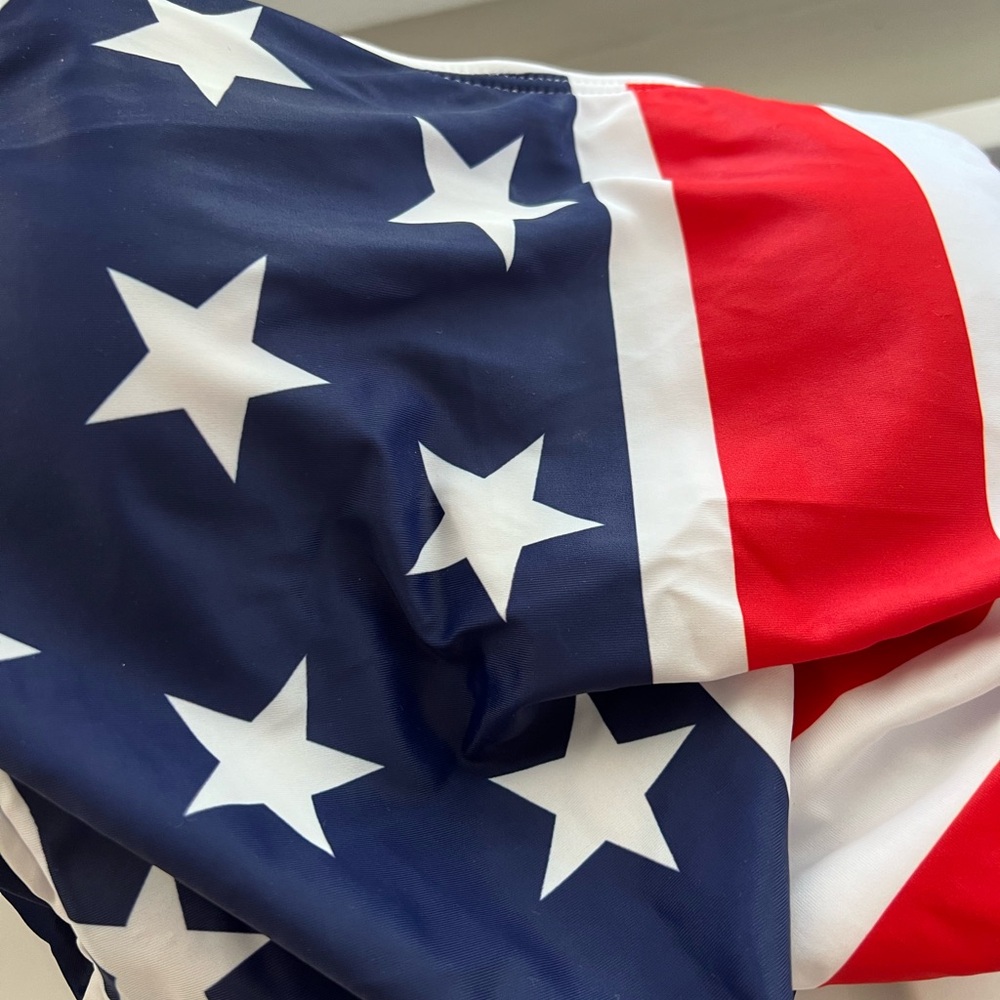 American Flag Stars Stripes Thong Swimsuit - Picture 6 of 9